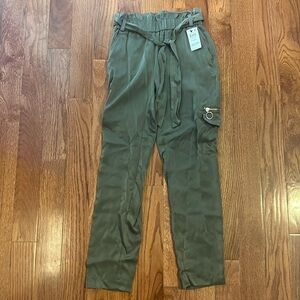Silk green dress pants